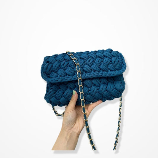 Crochet Pochette  Bleu