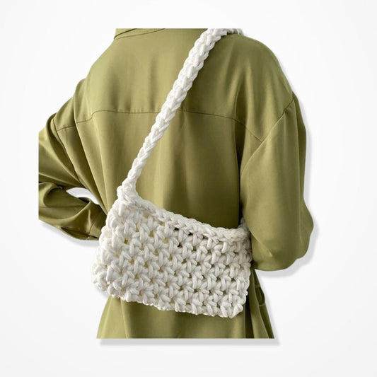 Petit Sac Pochette Crochet  Blanc
