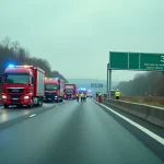 Intervention des secours sur l'autoroute A31 suite à un accident avec véhicules d'urgence et forces de l'ordre