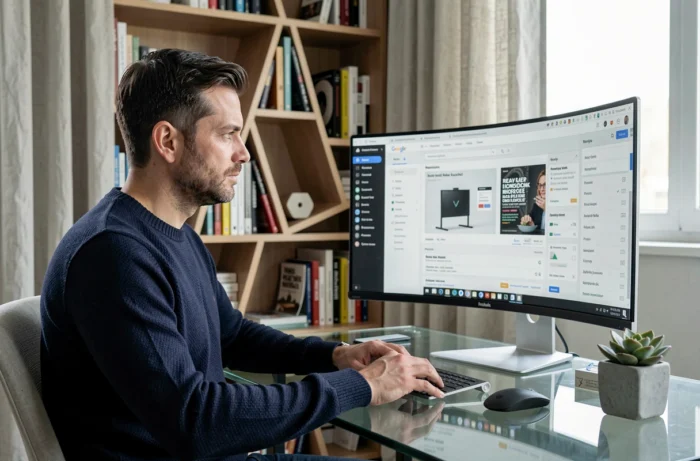 Expert en référencement naturel d'une agence digitale travaillant sur l'optimisation de la visibilité d'un site web